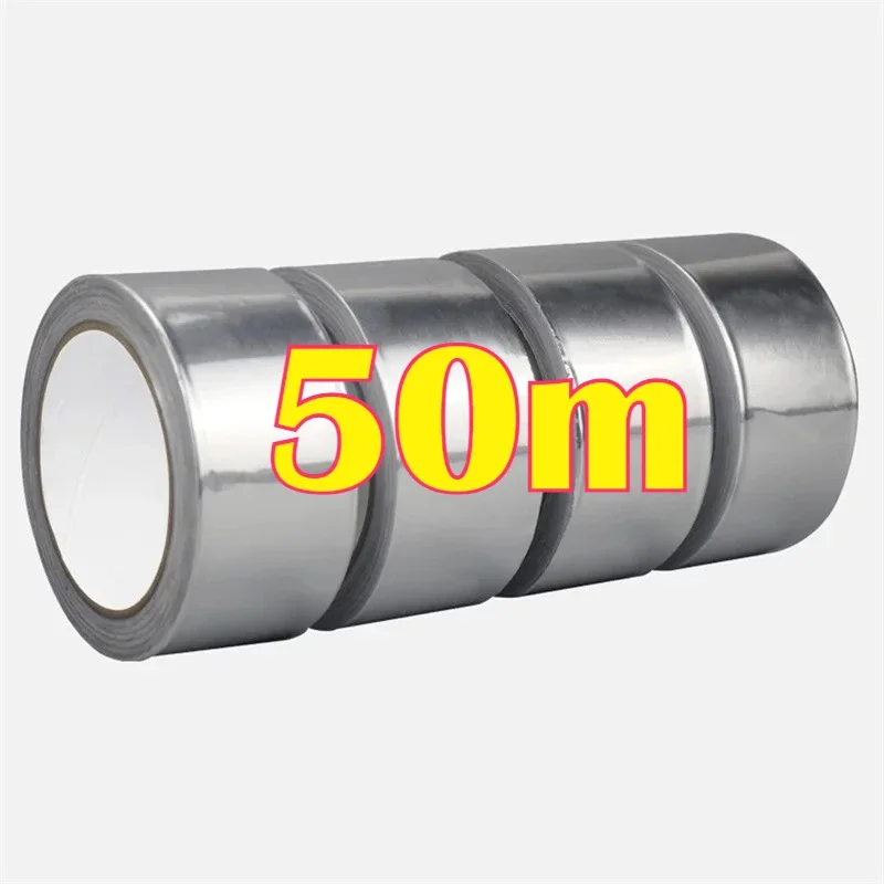Aluminium Foil Tape Silver Heat Resistant Leakproof,Kitchen Waterproof Stickers,Patching Repair Anti-Leakage Duct Tape