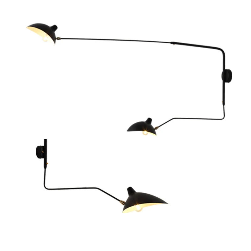 Nordic Retro Spider Serge Mouille Wandlampen, verstellbares langes Arm-LED-Licht für Nachttisch, Schlafzimmer, Wohnzimmer, Arbeitszimmer, Heimdekoration