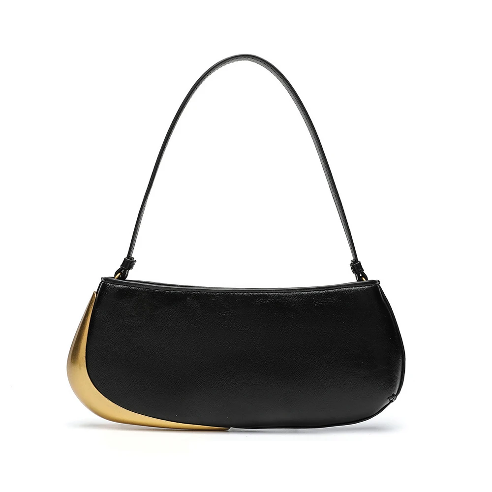 حقيبة كتف معدنية مرقعة مصمم أزياء حقائب يد نسائية بو الجلود الإبط حقائب للنساء مخلب هاتف صغير رفرف حمل