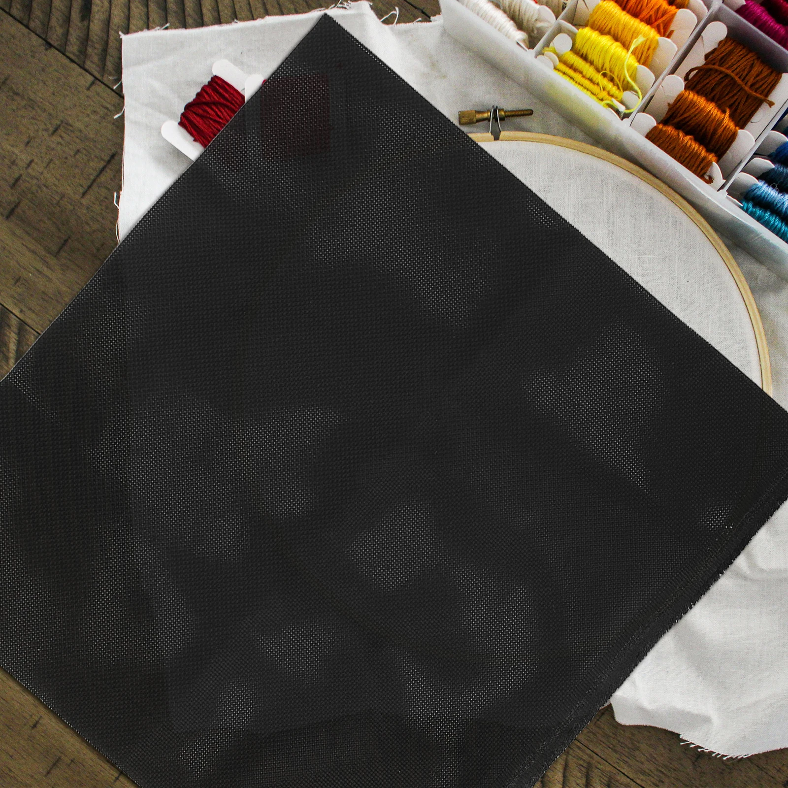 

50X50Cm Black Cotton Embroidery Fabric For Cross Stitch Needlework Diy Sewing Projects Fine Linen Canvas Cloth Versatile Home