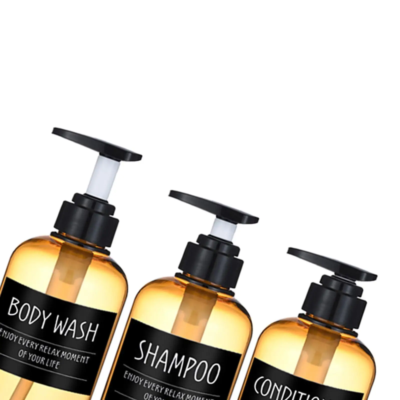 3Pc Foaming Soap Dispenser Lotion Shampoo Pump Bottle Yellow-300ml
