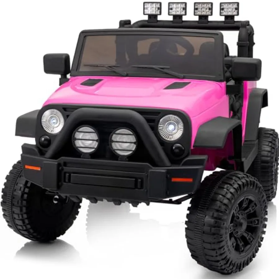 Ride on Car Toy 12V Auto elettrica con luce LED telecomandata - Rosa caldo