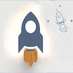 Modern LED Wall Lamp Nordic Rockets Moon Star Model Wall Light Indoor Lighting Home Decor For Bedroom Bedside Living Room Sconce