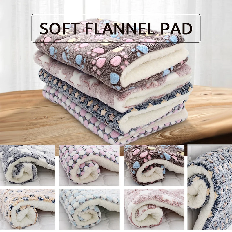 Soft Fluffy Pet Dog Blanket Cute Star Printing Pet Mat Warm Breathable Skin Friendly Cats And Dogs Bed Blanket Pet Supplies