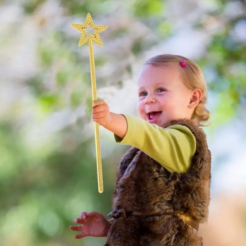 Pentagram Fairy Stick Makeup Prop Stick Star Wand Silver Fairy Wands Star  For Little Princesses, Fairies, Dancers