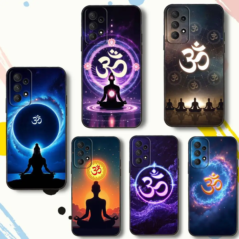 

A-Aum O-OmS Yoga Sports Phone Case For Samsung Galaxy A 80,72,73,91,53,22,51,52,5G,Plus,J,Note Soft Black Cover