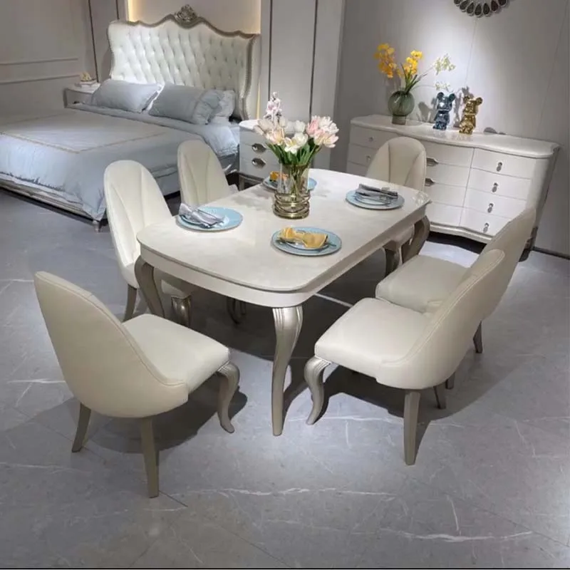 Organizer Minimalist Dining Tables White Japanese Luxury Modern Dining Room Table Sintered Stone Mesa Comedor Kitchen Furniture
