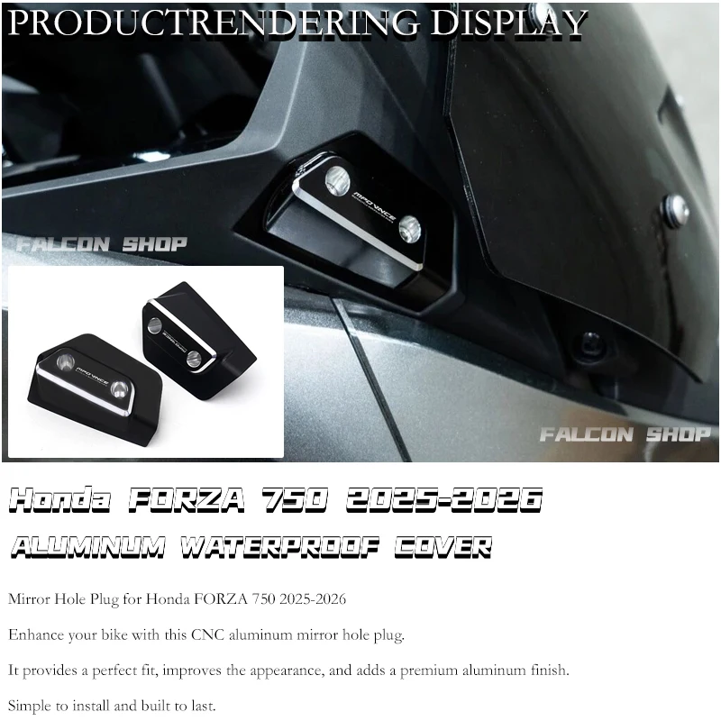 

Suitable for Honda FORZA750 modified aluminum waterproof cover 2025 2026 FORZA 750 Mirror Hole Plug for Honda