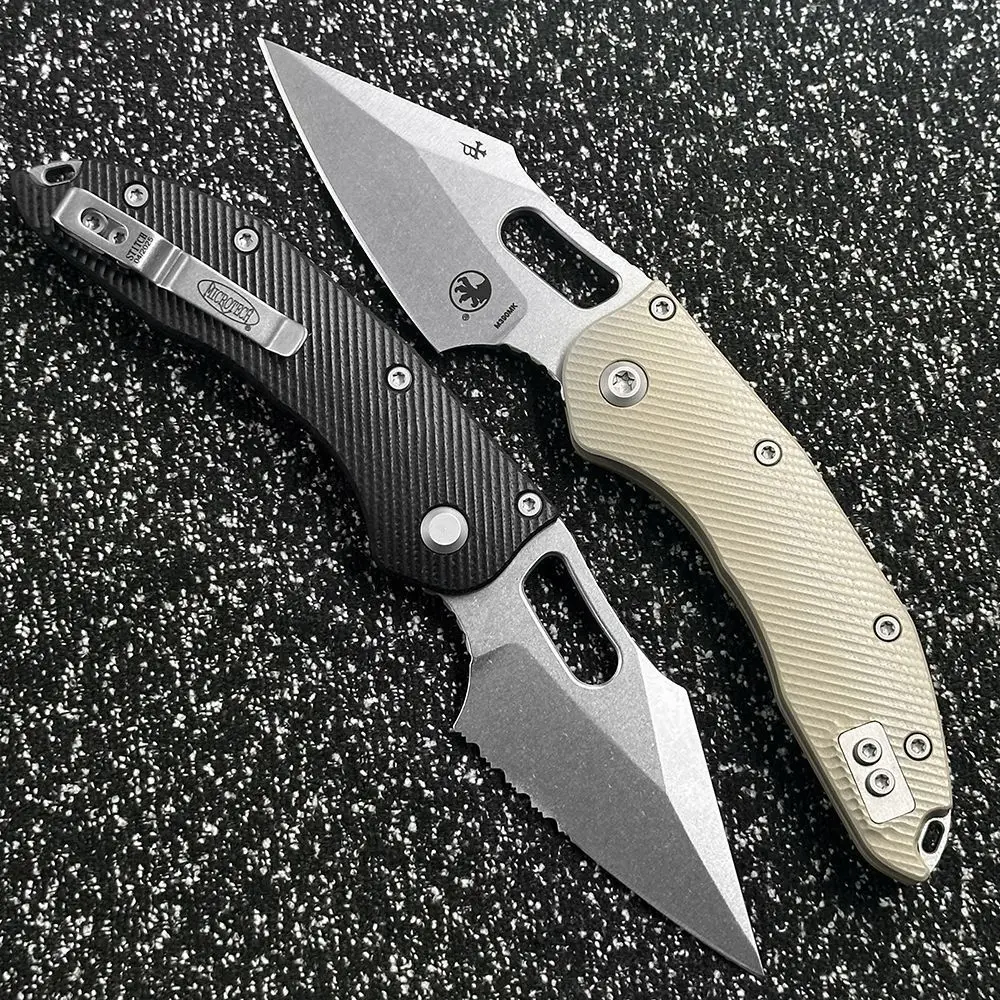 Microtech Stitch-R سكين جيب محمول خارجي قابل للطي للتخييم والبقاء EDC