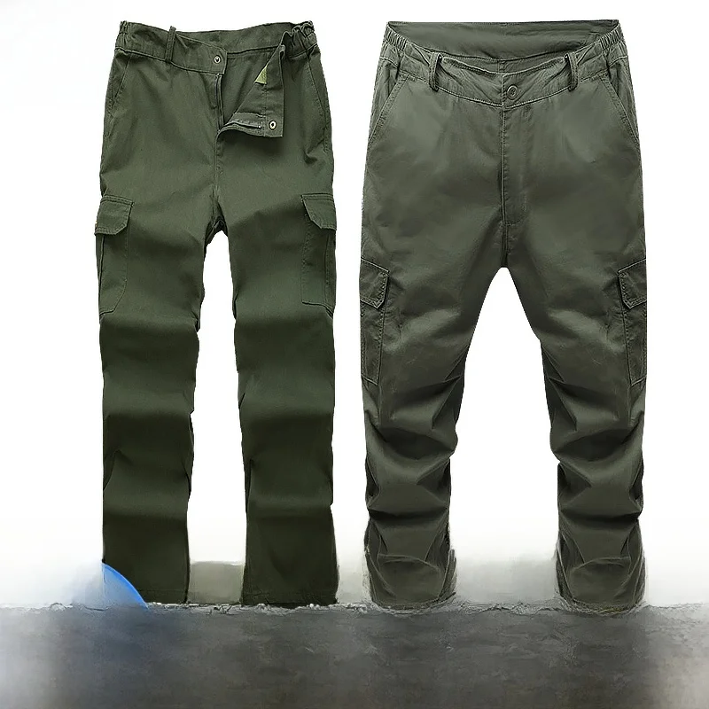 Men's Pure Cotton Work Pants Thiened Loose Wear-resistant Labor Protection Arc-resistant Welding Workwear Single P...