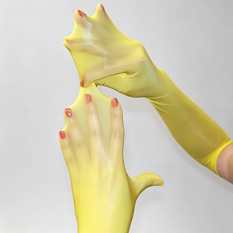 8D Solid Oil Smooth Thin High Elasticity Sexy Tight Stockings Gloves Women Sexy Cosplay Nightclub Dance Performance Accessories