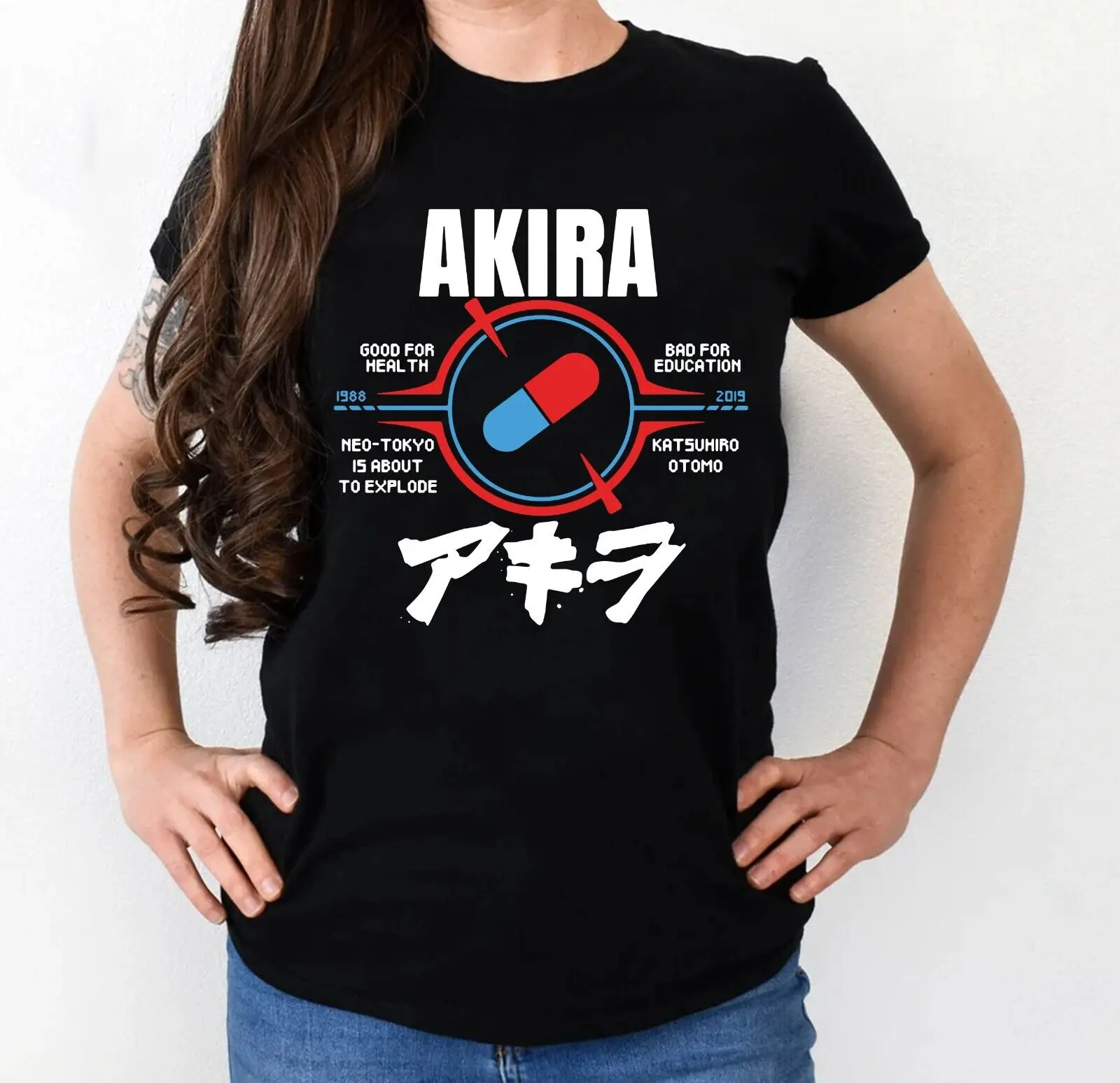 akira logo new t-shirt good for health bad for education neo tokyo 1988