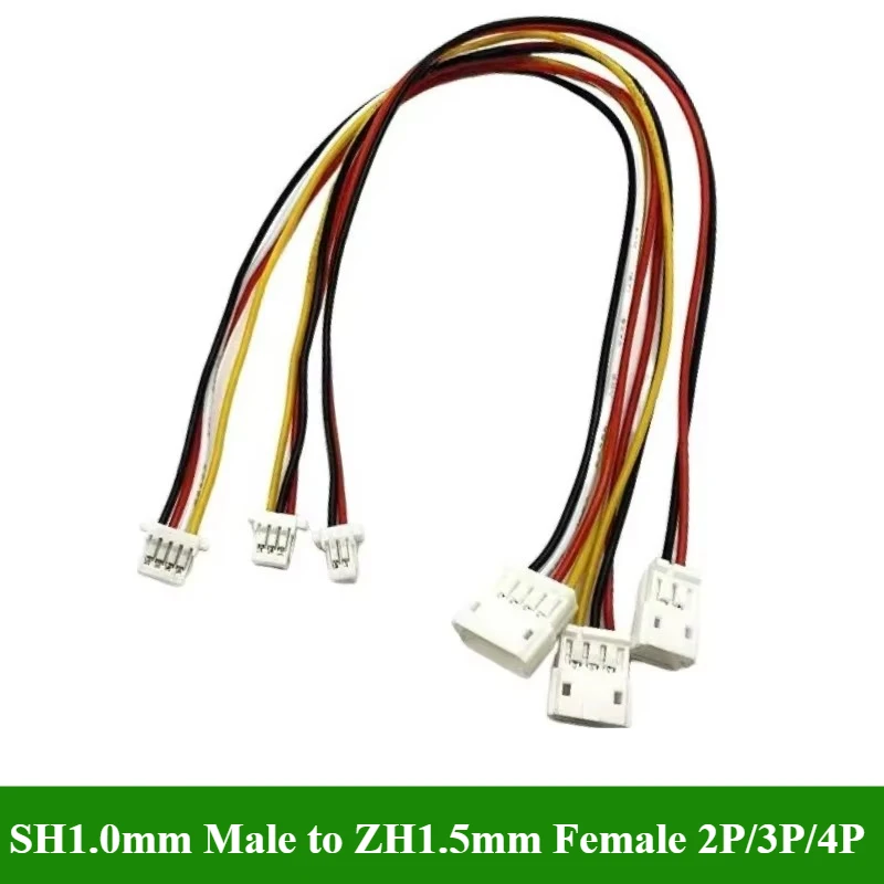 

5/10/30/50Pcs/lot SH1.0mm Male to ZH1.5mm Female 2P 3P 4P 1.0 to 1.5 Used to transfer toys. Drone Fan Plug cable 28AWG 15cm