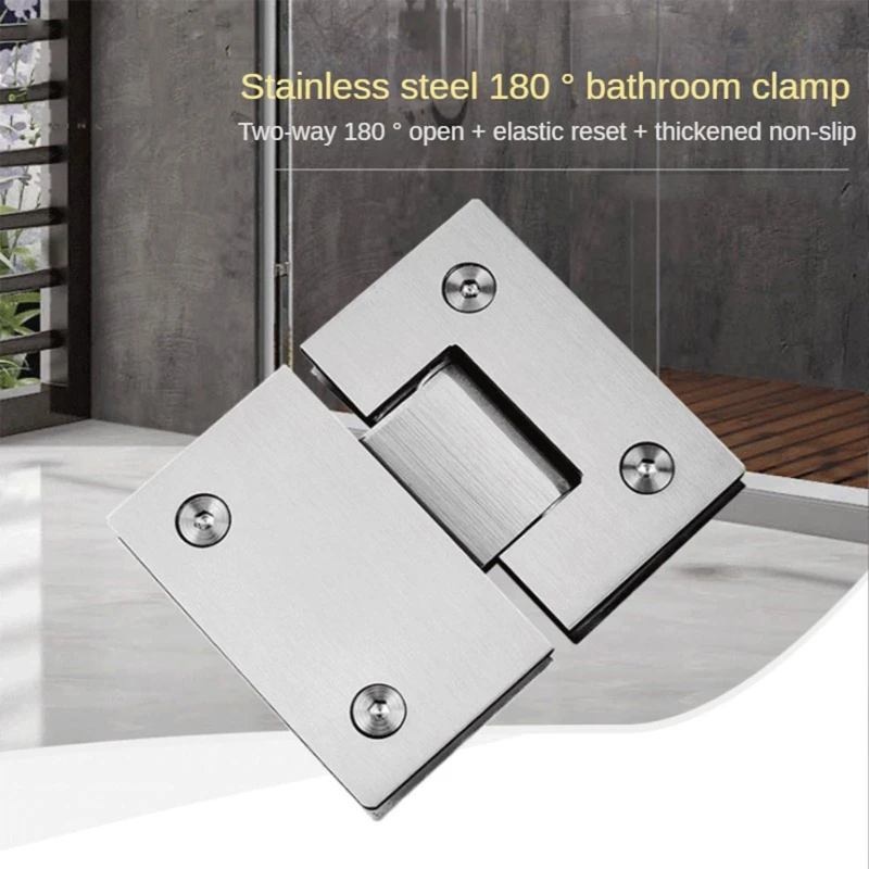 180 Degree Hinge Open 304 Stainless Steel Wall Mount Glass Shower Door Hinges For Home Bathroom Furniture Hardware Dropshipping