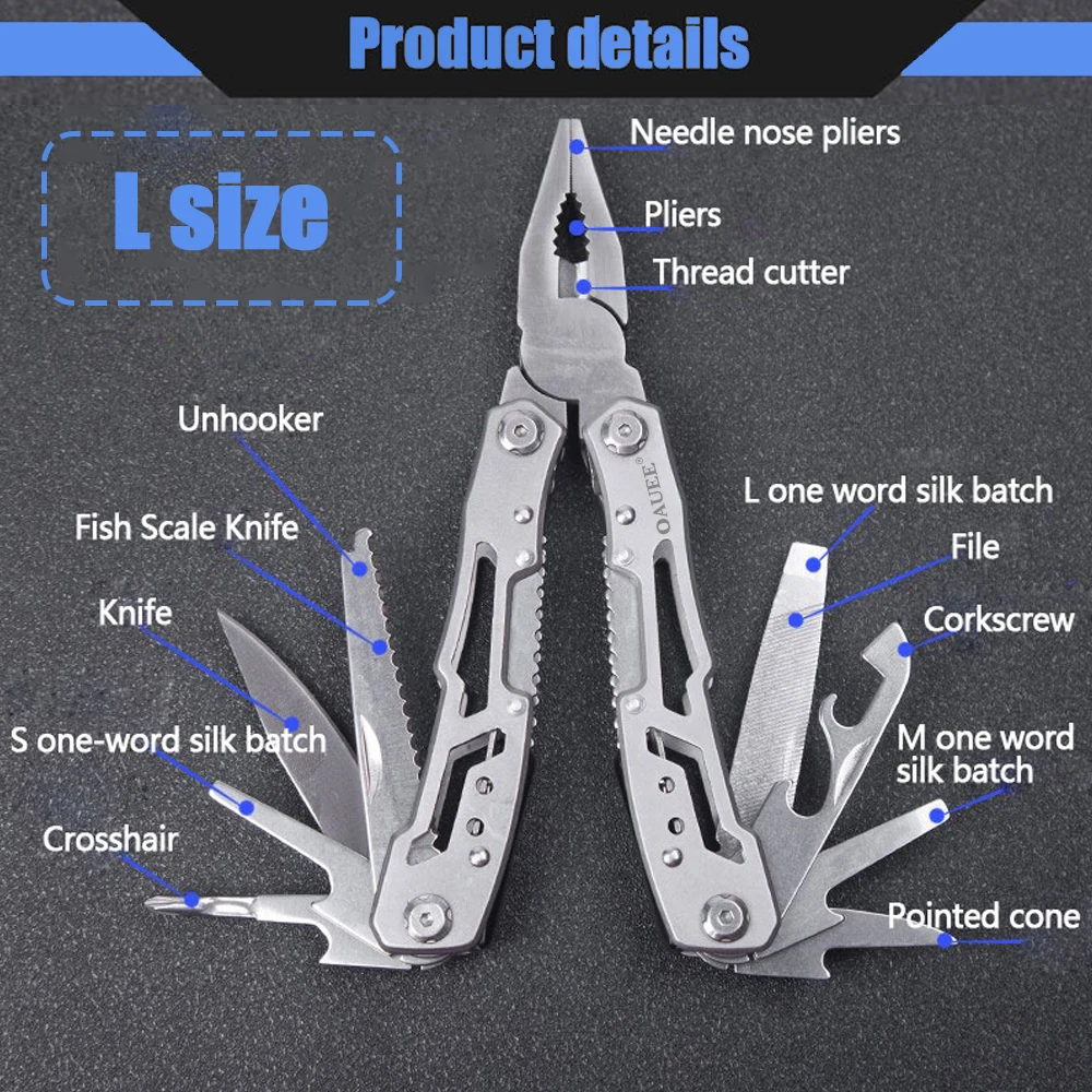 Multipurpose Knife Stainless Steel Multi-tool Pocket Knife Pliers Folding Knife Pliers Portable Folding Blade Navaja Multiusos