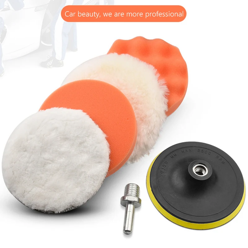 6pcs/set Car Polishing Sponge Pads Kit Foam Pad Buffer Kit Polishing Machine Wax Pads 3/4/5 Inch for Removing Scratches image 5