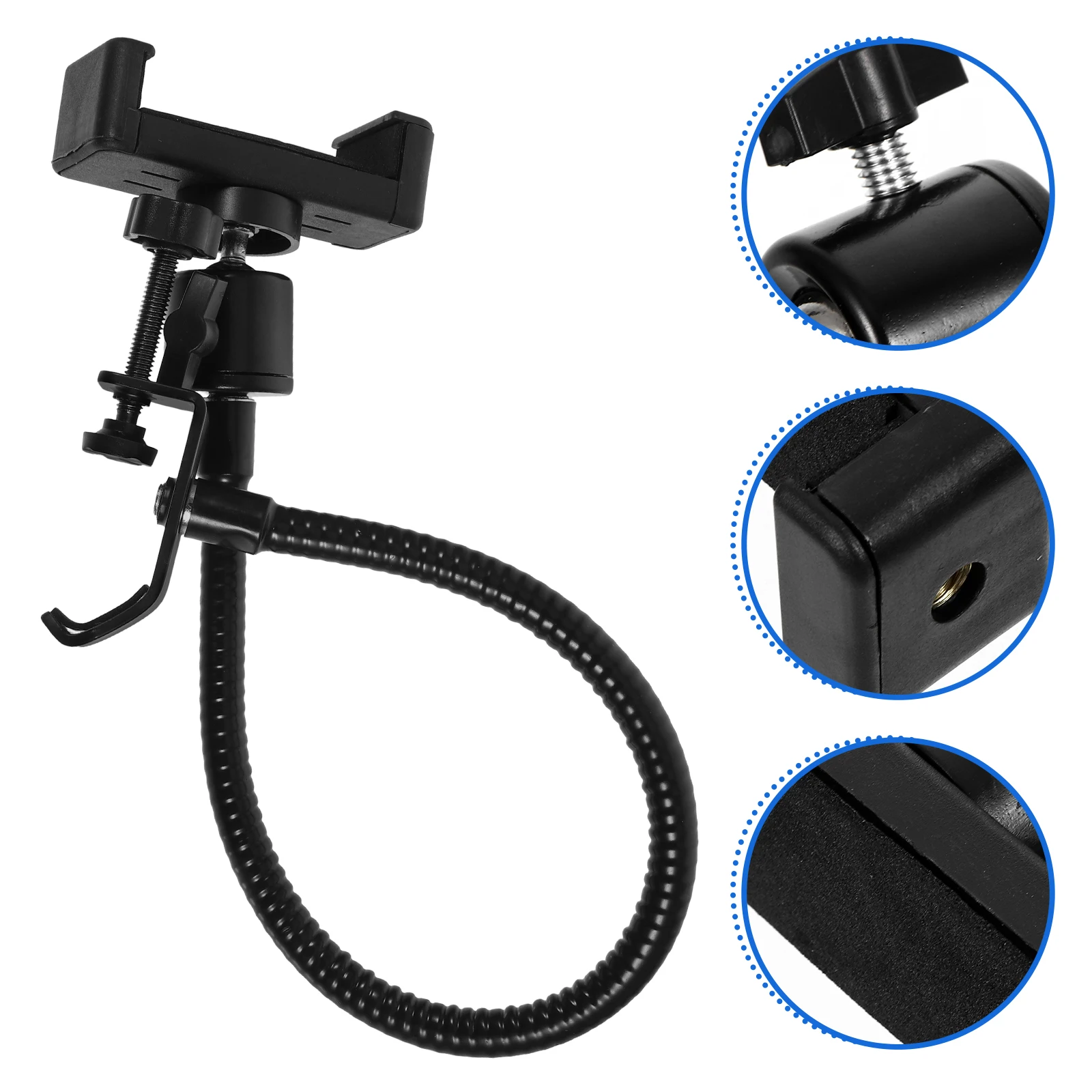 

Mic Stand Phone Holder Clip Adjustable Angle Durable Cell Phone Clamp for Microphone Stand Live Broadcast Vlog