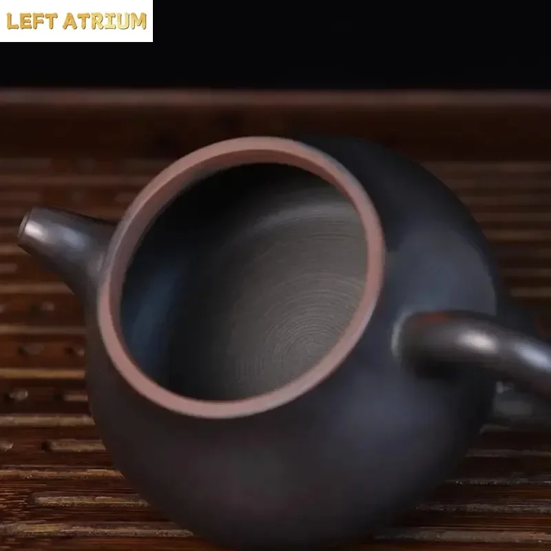 Nixing pottery teapot pure handmade raw ore nickel material large mouth Han tile pot bronze kung fu size capacity tea set