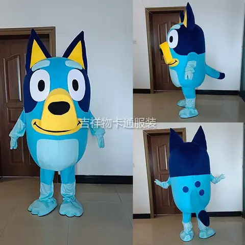 Neue Bluey Bingo Hund Cartoon Puppe Kostüm Erwachsene Walking Cosplay Leistung Kostüm Aktivität Leistung Requisiten Puppe Kostüm