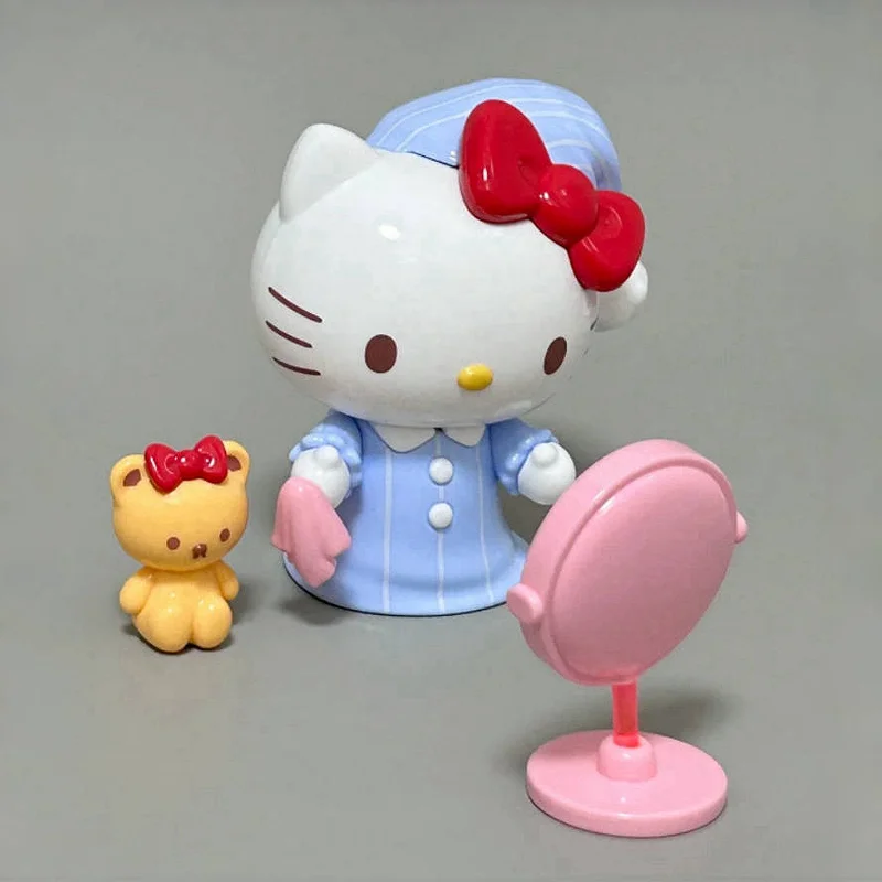 Cute Sanrio Hello Kitty Daily Life Series Collectible Anime Figure Model Dolls Tide Play Model Toy Desktop Ornaments Kids Gifts