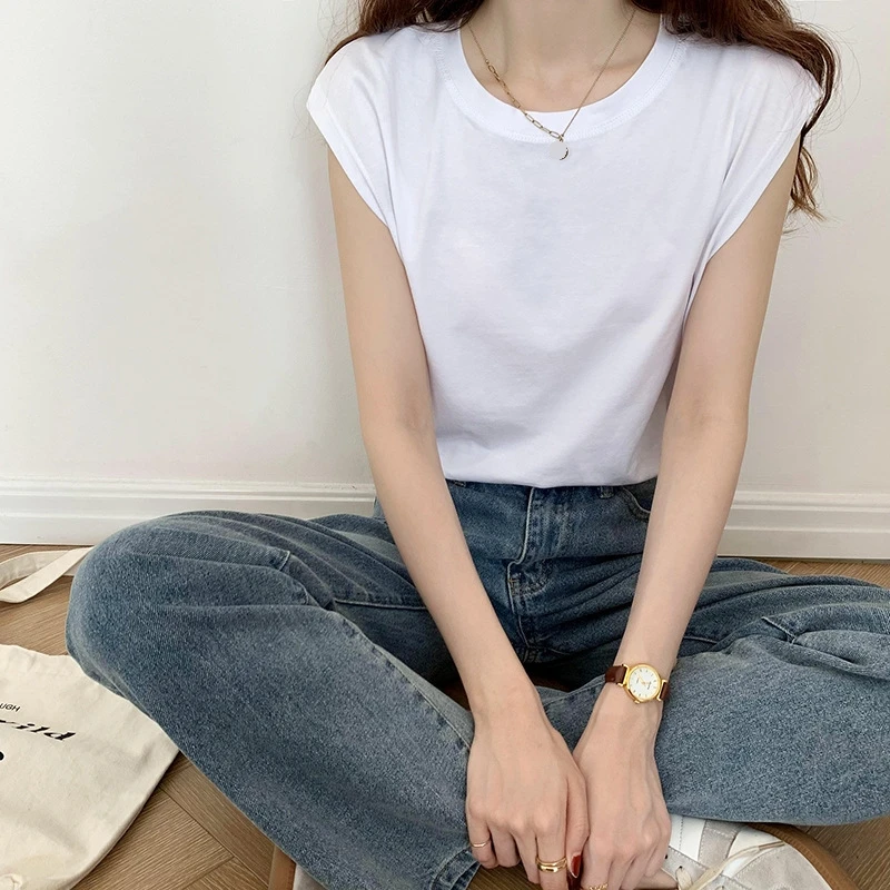 1pc Sexy Summer Pure Desire Wind Big U Collar Spice Girl Top Show Slim Irregular Short Sleeve T-shirt Slim Tank