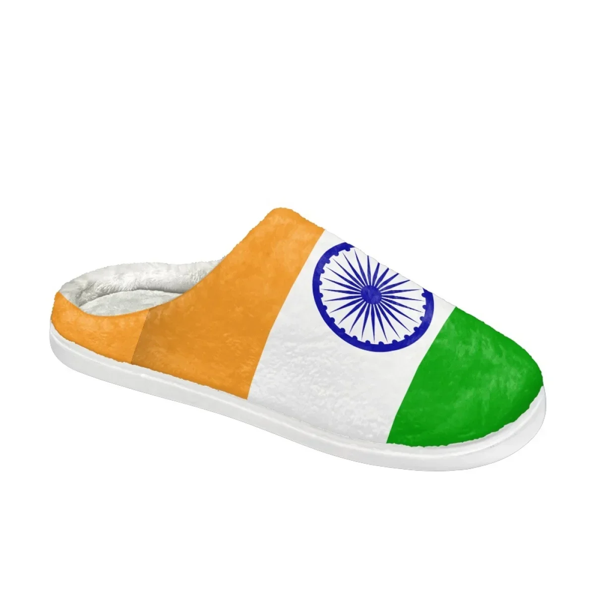 New Special Winter Warm Cotton Slippers For Men Home Wear-Resistant Indoor Slides India Flag Couple Women Shoes 2023