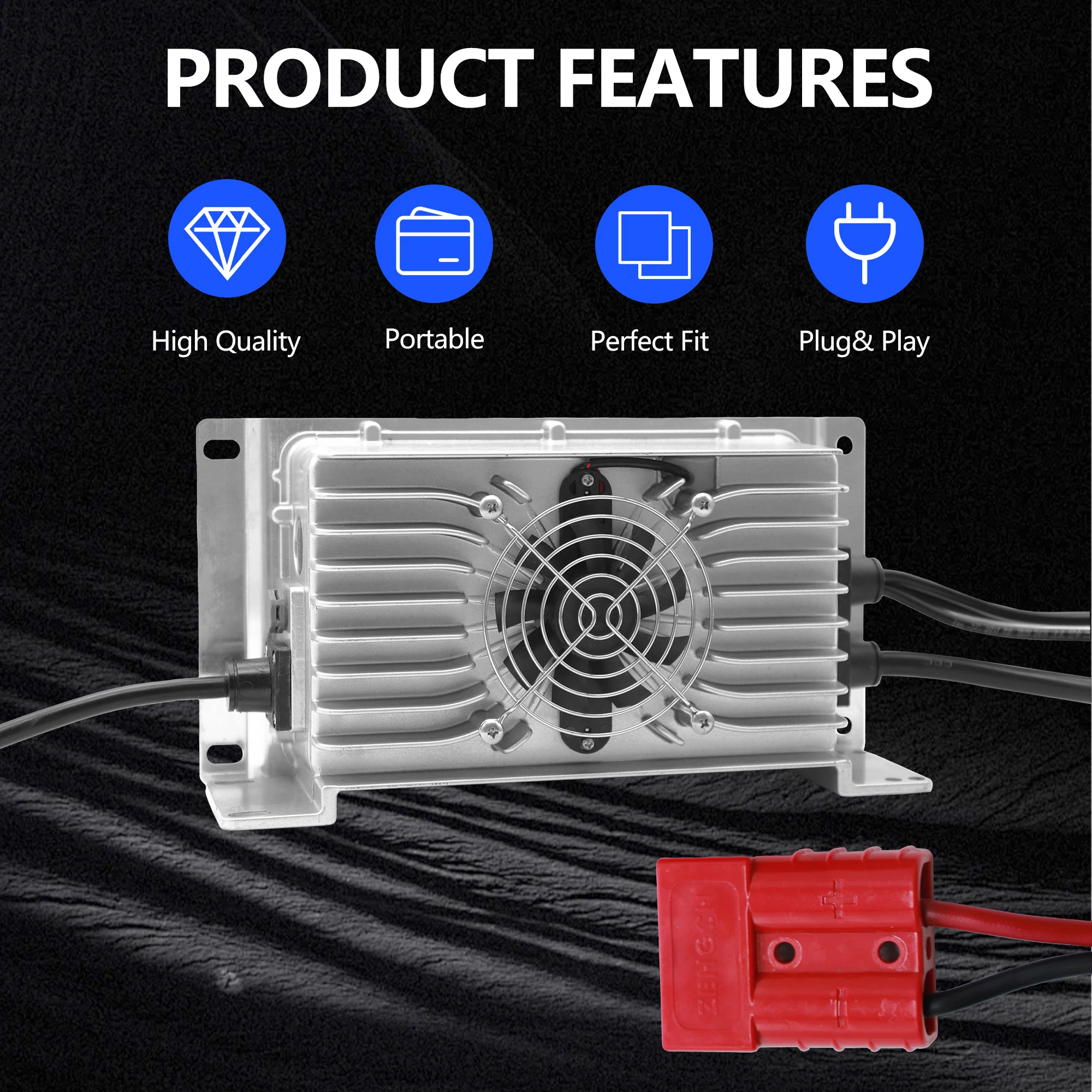 24V 15A Floor Scrubber Pallet Jack Battery Charger with SB120 120A RED Connector