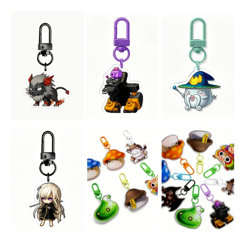 Stardew Valley Keychain Drip Glue Laminated Acrylic mushroom  Black Lion Demon Water Spirit Collection Maple Valley MapleStory