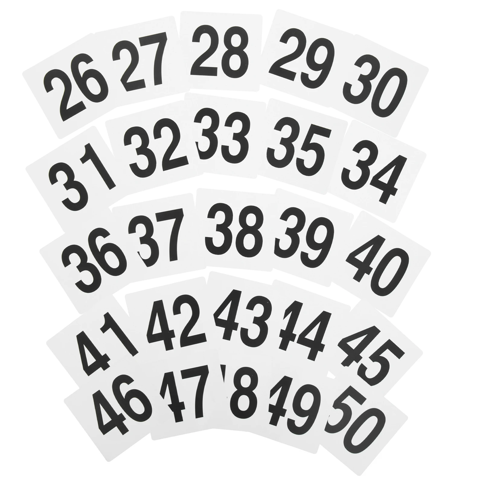 

25 Pcs Table Number Plate Wedding Decor Restaurant Signs Double Sided Numbers Tents Pvc for Party Tables Reserved