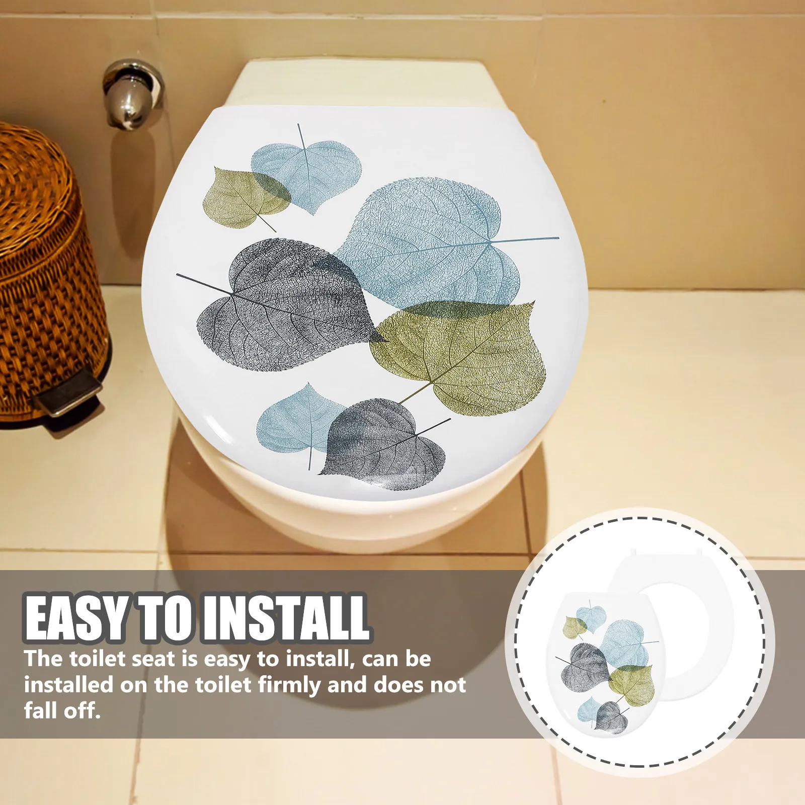 

1Set White Plastic Toilet Seat Lid Universal Replacement for Standard Toilets Easy Install Detach Scratch Resistant Smooth