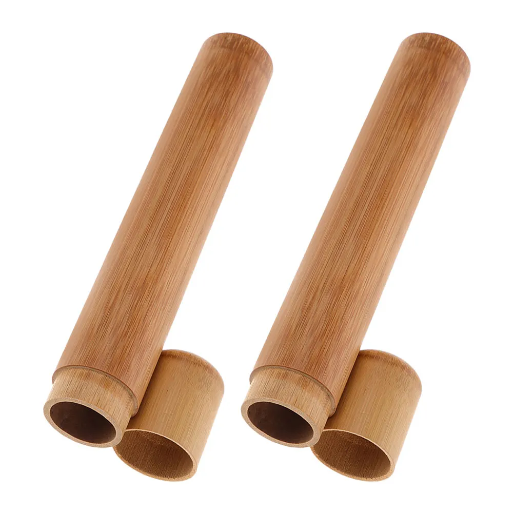 

2pcs Bamboo Tubes Travel Humidor Case For Small Cigars Airtight Moisture Resistant Storage Box With Cap Portable Cigar Travel