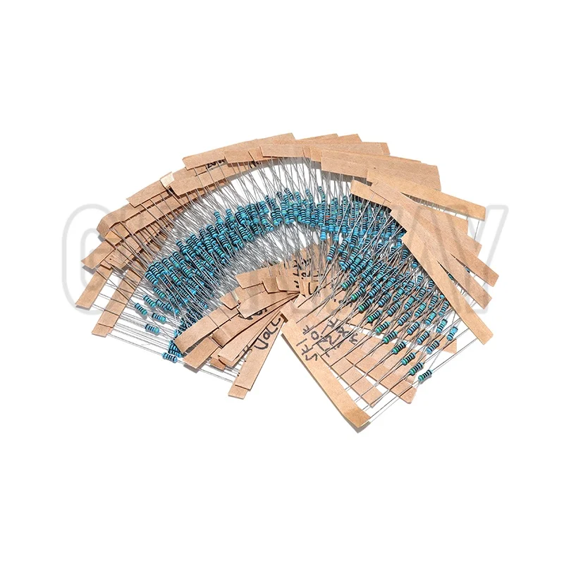 300/600 قطعة 1/4 واط طقم مقاوم من غشاء معدني 1% 30 قيم 0.25 واط مجموعة المقاومات 10Ω ~ 1MΩ طقم إلكتروني لمقاومة الحلقة الملونة #6