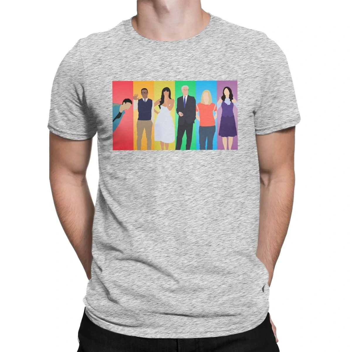 Community Tv Show Abed Troy Novelty Cotton Tee Shirt  The Good Place Tee Shirt For Men  Manga Harajuku Tshirt Printed Clothing image 4