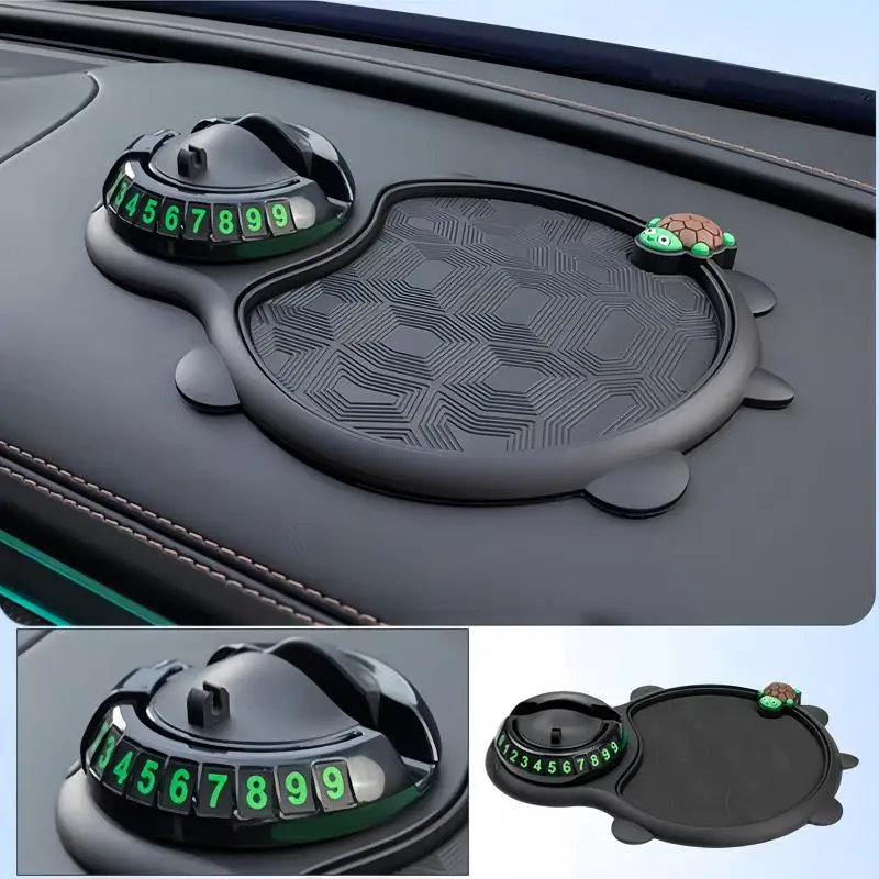 Multi Functional Turtle Design Car Anti Slip Dashboard Mat with Built in Phone Holder and Organizer for Gadgets