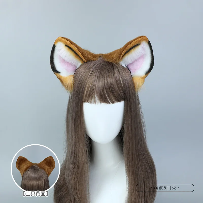 آذان النمر تأثيري محاكاة انحناء أفخم آذان النمر عقال حفلة عيد ميلاد هالوين اكسسوارات غطاء الرأس آذان النمر