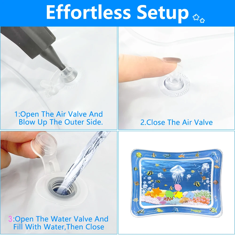 1pc inflável pvc bebê jogando tapete de água branco água-viva criança almofada crianças educação precoce atividade brinquedos esteira almofada crianças presente