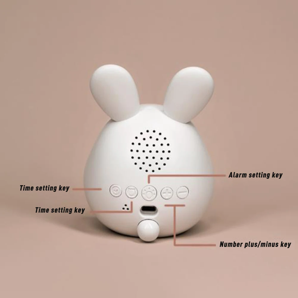 Reloj despertador Digital Led con luz nocturna para niños y niñas, bonito Conejo, atenuación continua