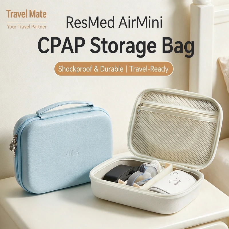 Large Capacity CPAP Travel Storage Bag EVA Hard Shell Organizer for Tubing Mask Hard Case for ResMed AirMini and Accessories
