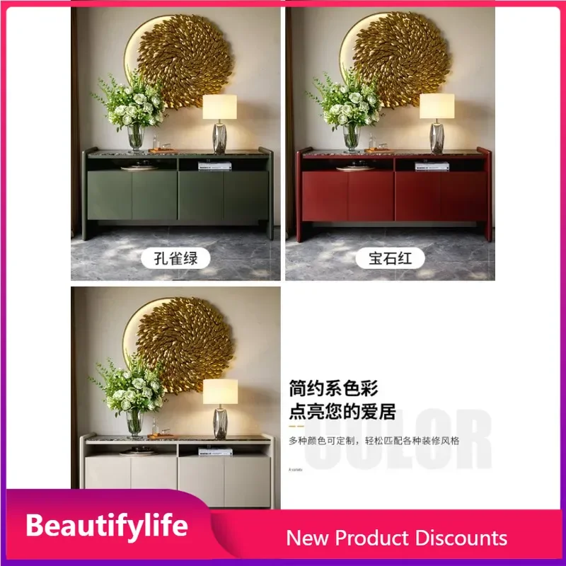 

cqy Italian minimalist dining side cabinet, living room natural luxury stone storage decorative cabinet, foyer entrance cabinet