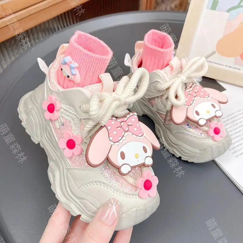 

New Spring Sweet Kawaii Sports Shoes Kuromi Anime Sanrio Cute Cartoon Children Casual Sneakers Lovely Gifts for Girls
