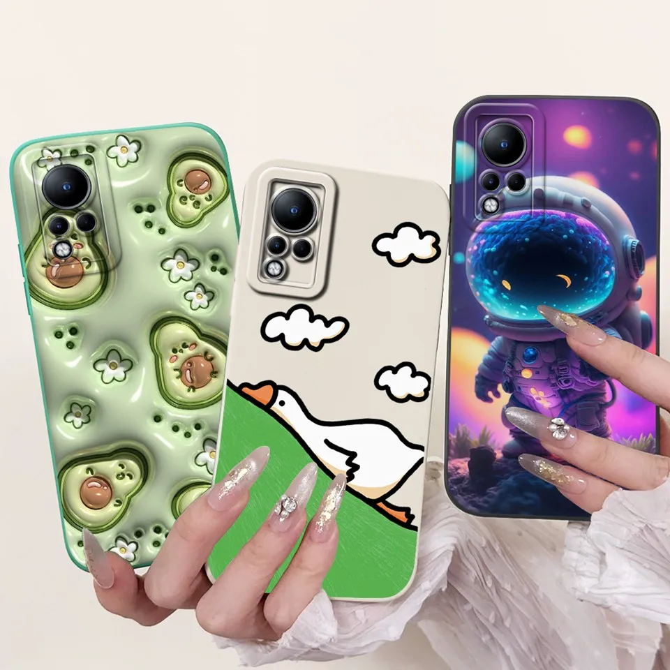 Phone Case For Infinix Note 11 11Pro 11s Cover Infinix Note 12 G88 12i 2022 Back Shell Soft Liquid Silicone Painting Cases