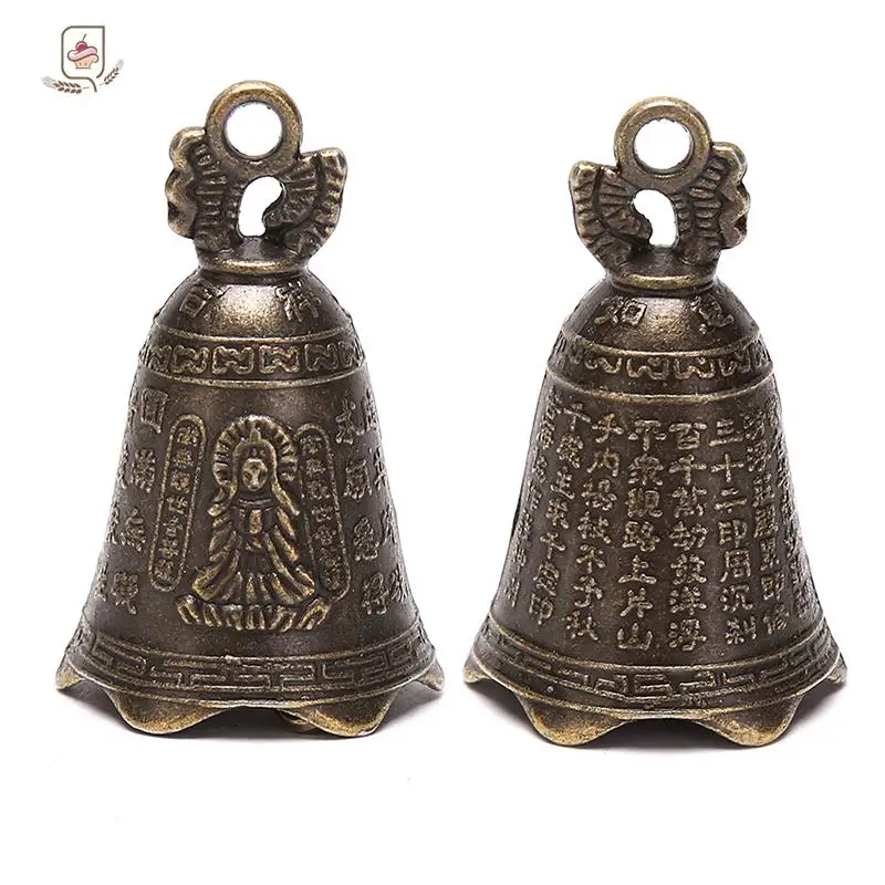 2pc or 1pc antique bell mini brass copper sculpture pray guanyin bell shui feng bell invitation buddha buddhism guanyin bells