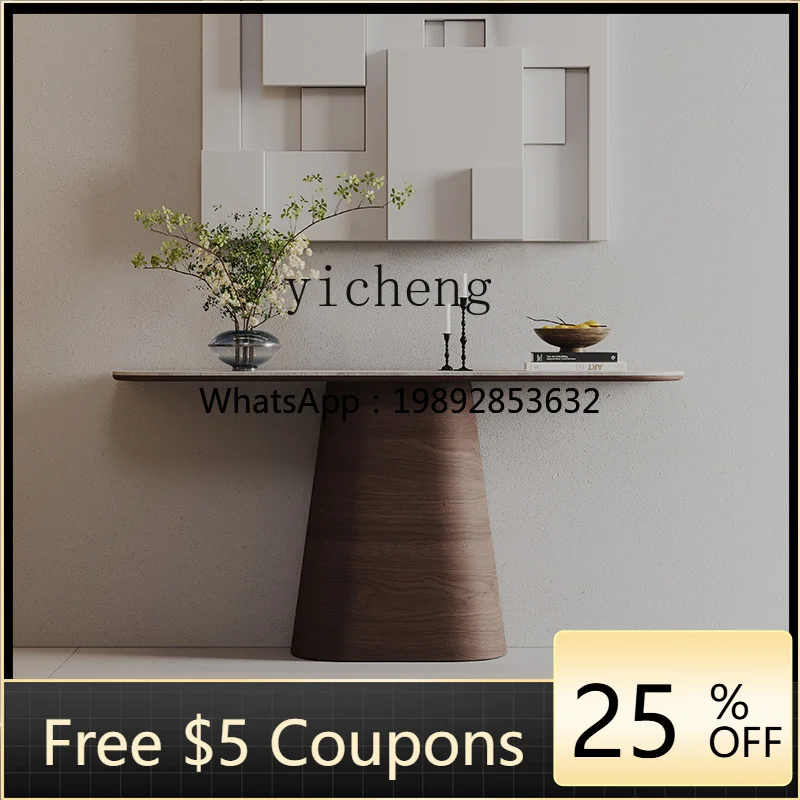 

DDXL medieval style travertine rock slab entrance table corridor aisle entrance entrance platform high-end solid wood