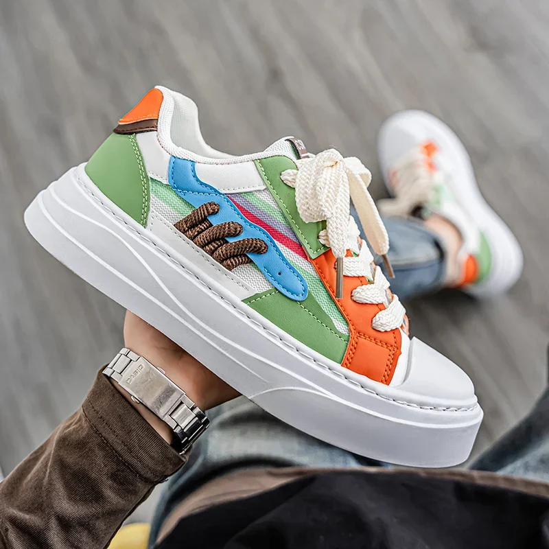 

Streetwear Men's Skateboard Shoes Comfortable Breathable Platform Sneakers For Men Sports Shoes Outdoor Non-slip Casual Sneakers