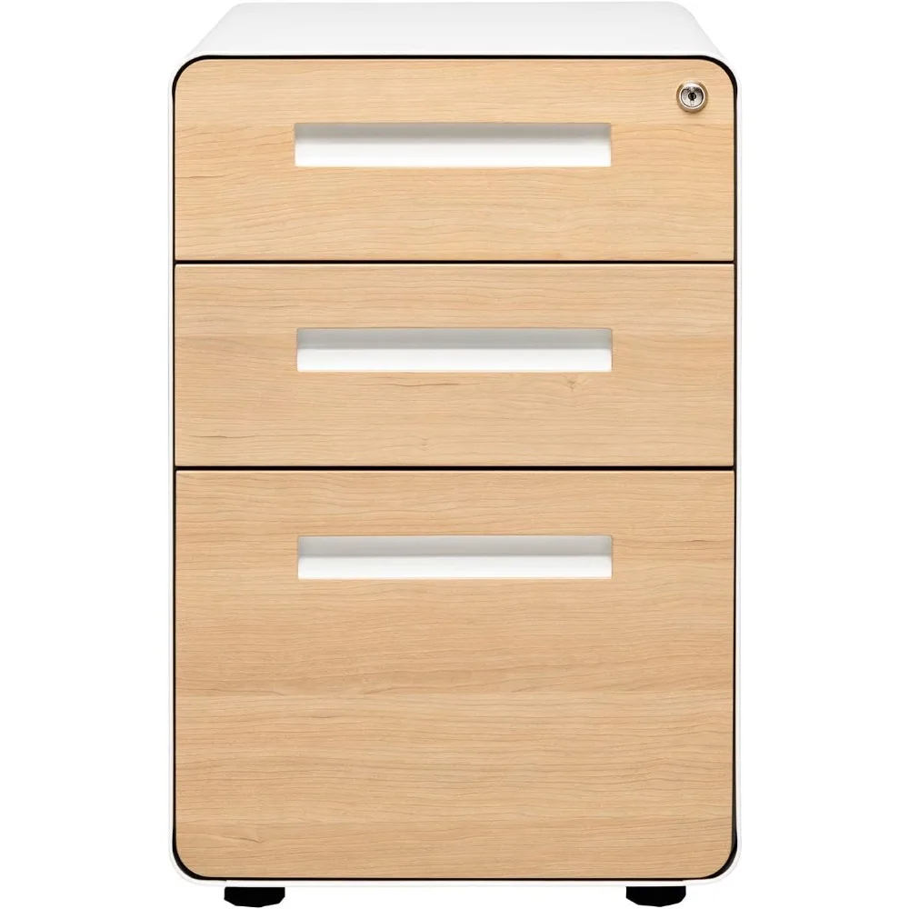 خزانة تخزين معدنية للأثاث، خزانة ملفات ذات 3 أدراج مع قفل - خزانة ملفات معدنية تحت المكتب، قانوني/حرف #5