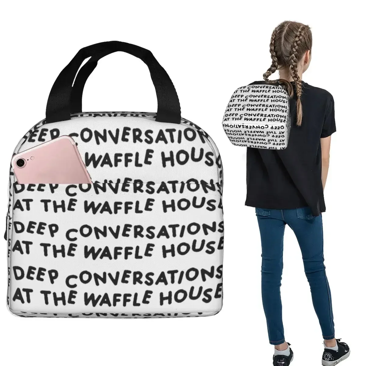 Waffle House Jonas Brothers Insulated Lunch Bag for Women Children Portable Food Boxes Thermal Lunch Box Tote