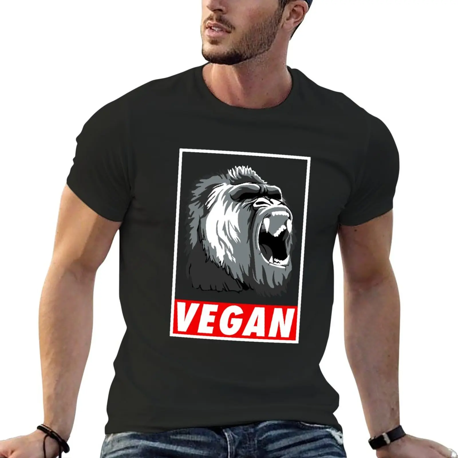 Vegan fitness : the power of gorilla ! T-Shirt t shirt man vintage clothes heavyweight t shirts sweat shirts mens clothes