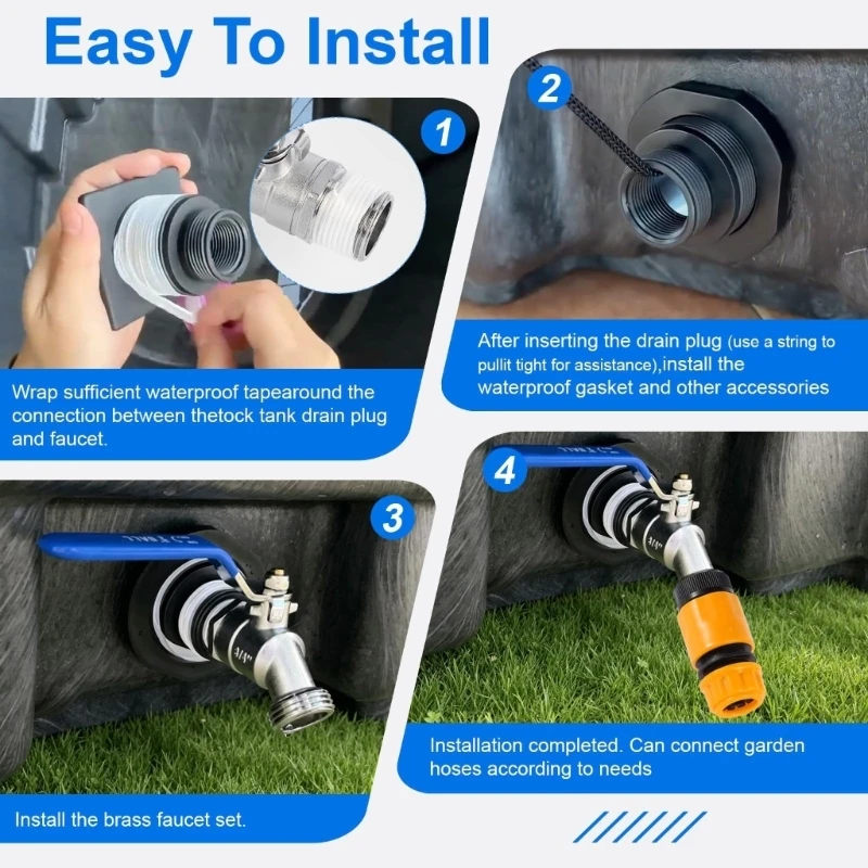 Ablaufadapter-Kit mit Schlauchausgang für die Wasserablasssteuerung des Lagertanks 3XUF – Detail 1