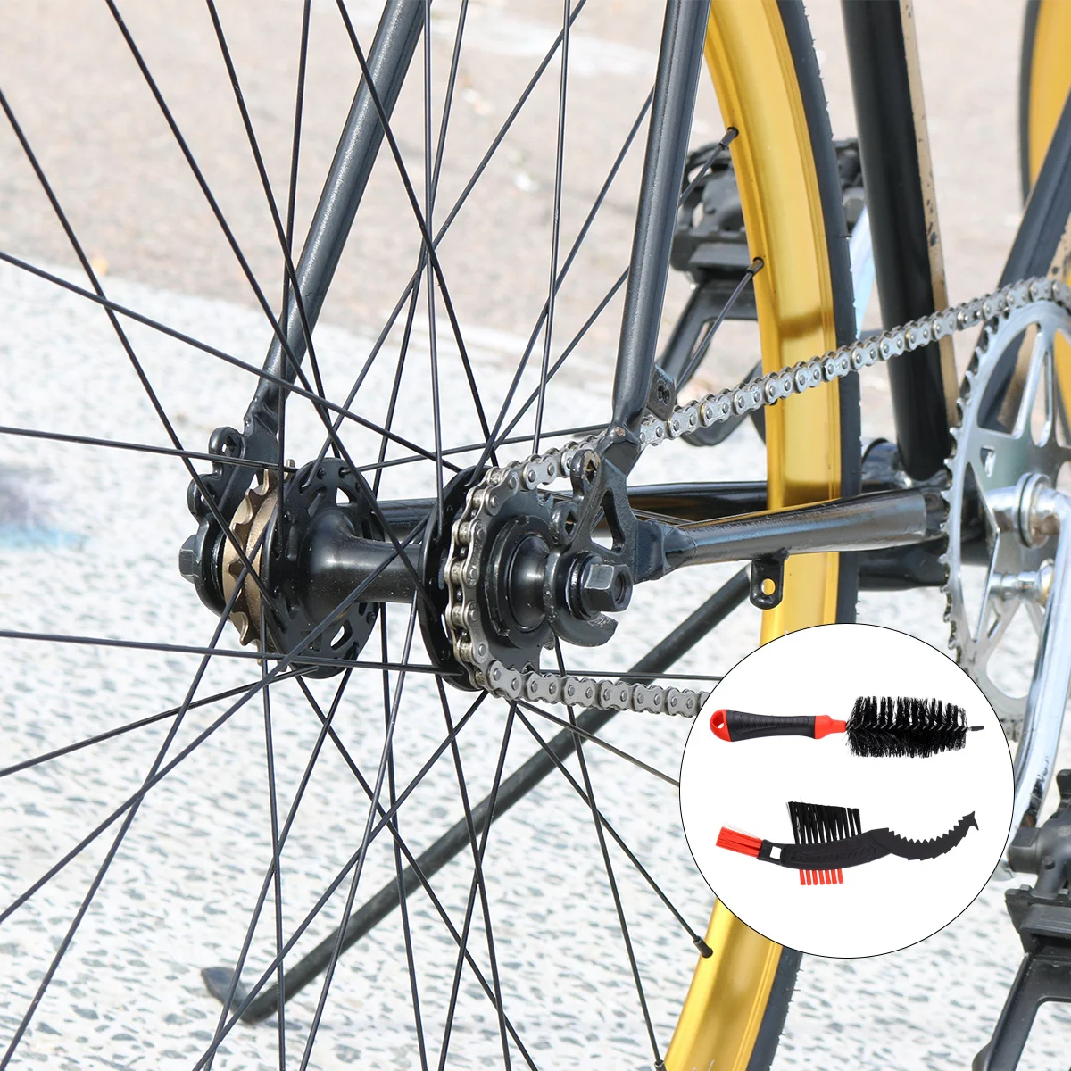 

2Pcs Bike Chain Cleaning Tool 360 Degree Dead Ends Cleaning Kit Advanced Technology Excellent Quality Bike Chain Brush