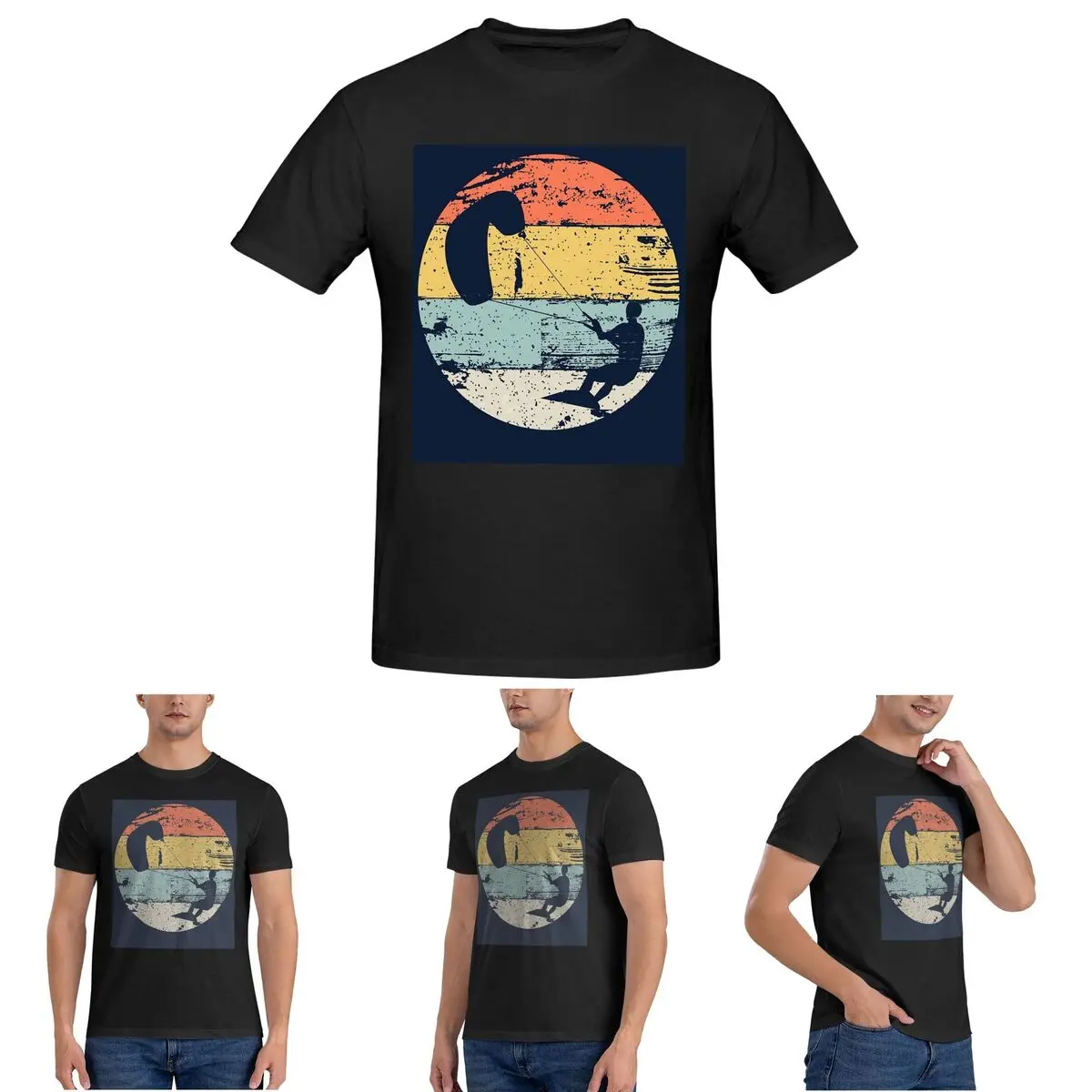 

Kite Boarding Kiteboarder Look Gif Футболка для мужчин Хлопковые футболки больших размеров Мужские футболки с коротким вырезом Летняя одежда Топы